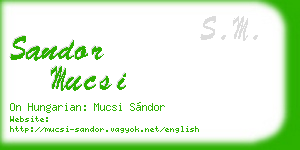 sandor mucsi business card